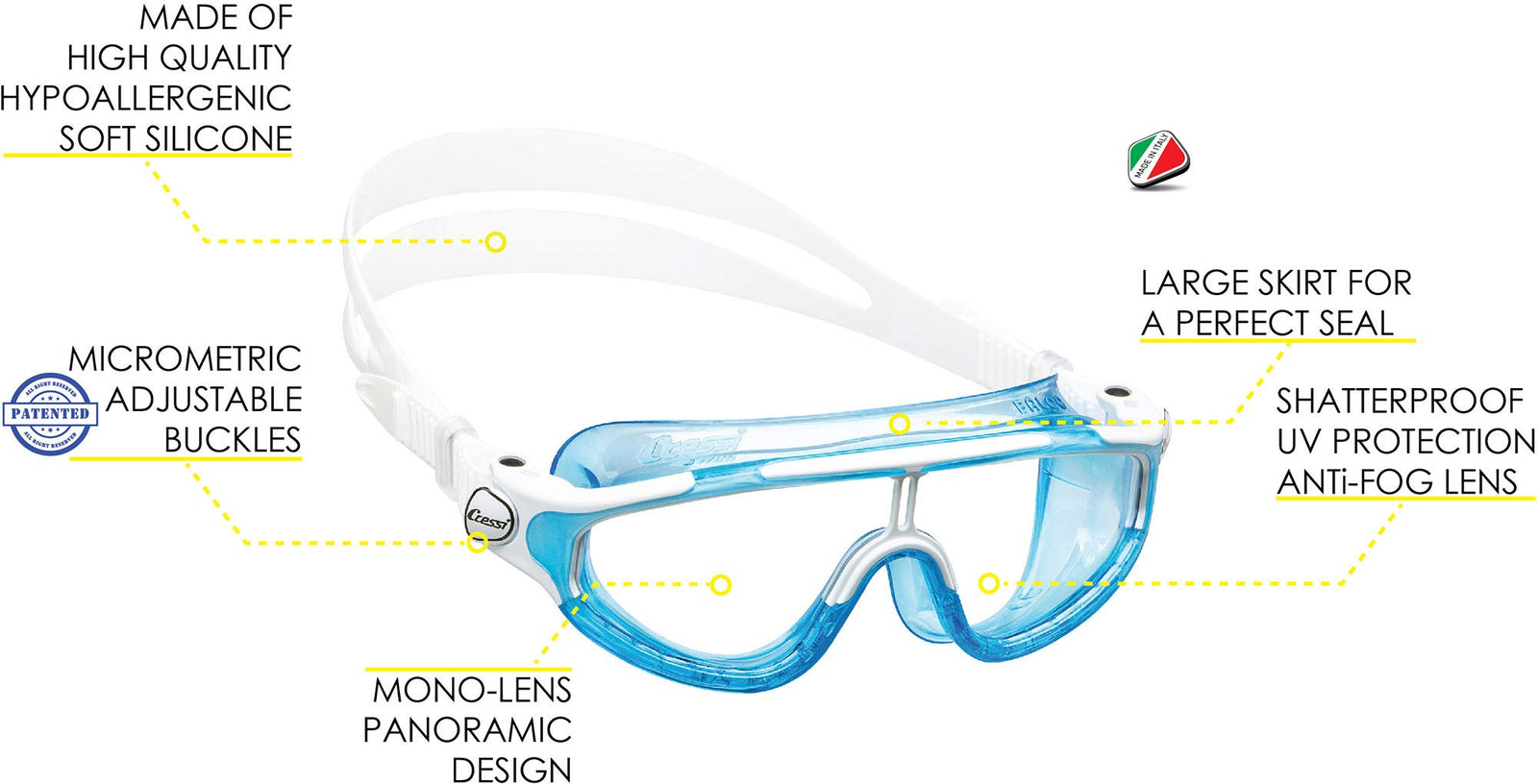 CRESSI Baloo/Baloo King Goggles - Junior Goggles Unisex for Swimming, Pool and Snorkelling