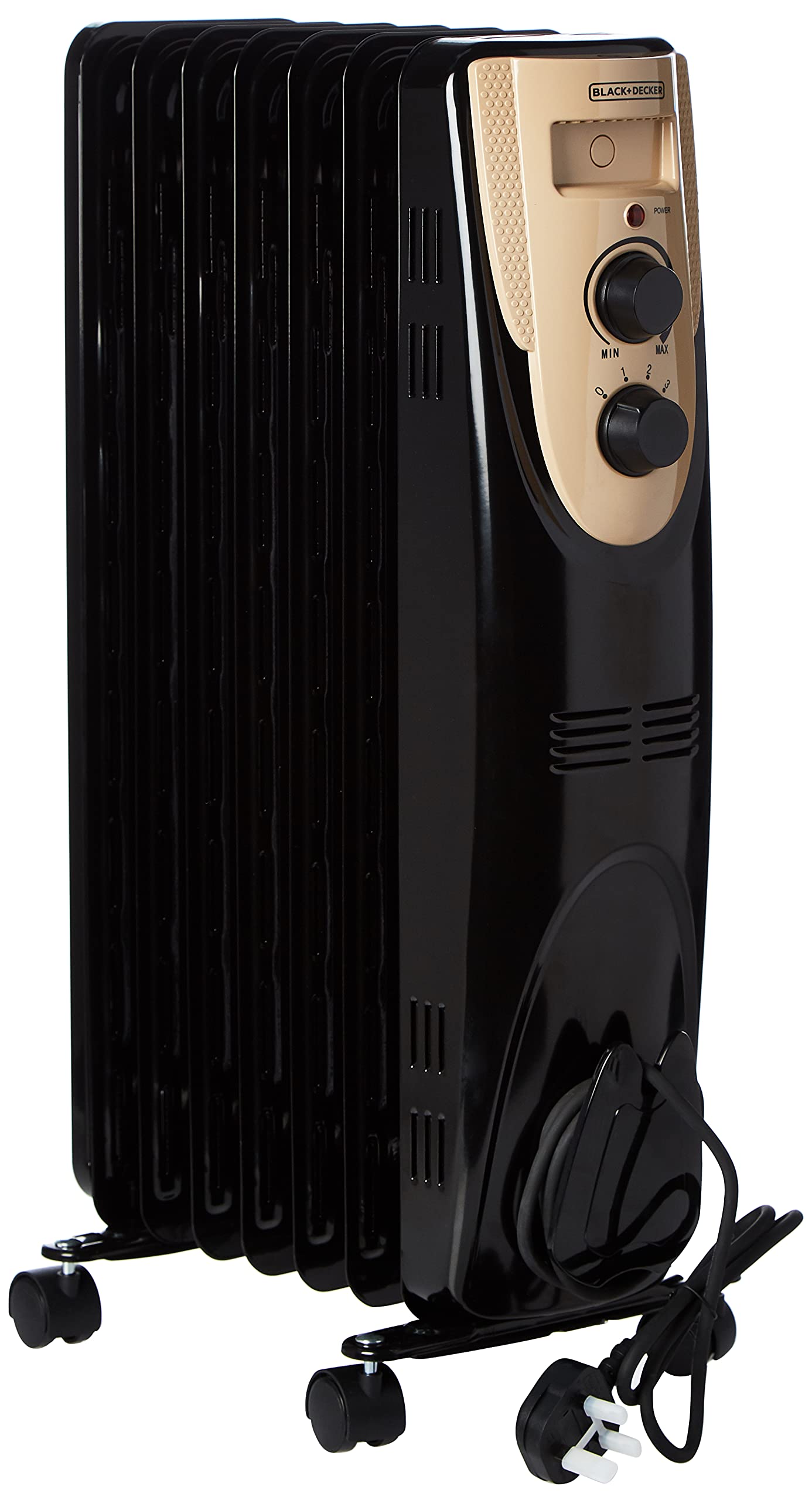 Black & Decker 1500W 7 Fin Oil Radiator Heater Black OR070D-B5 2 Years Warranty