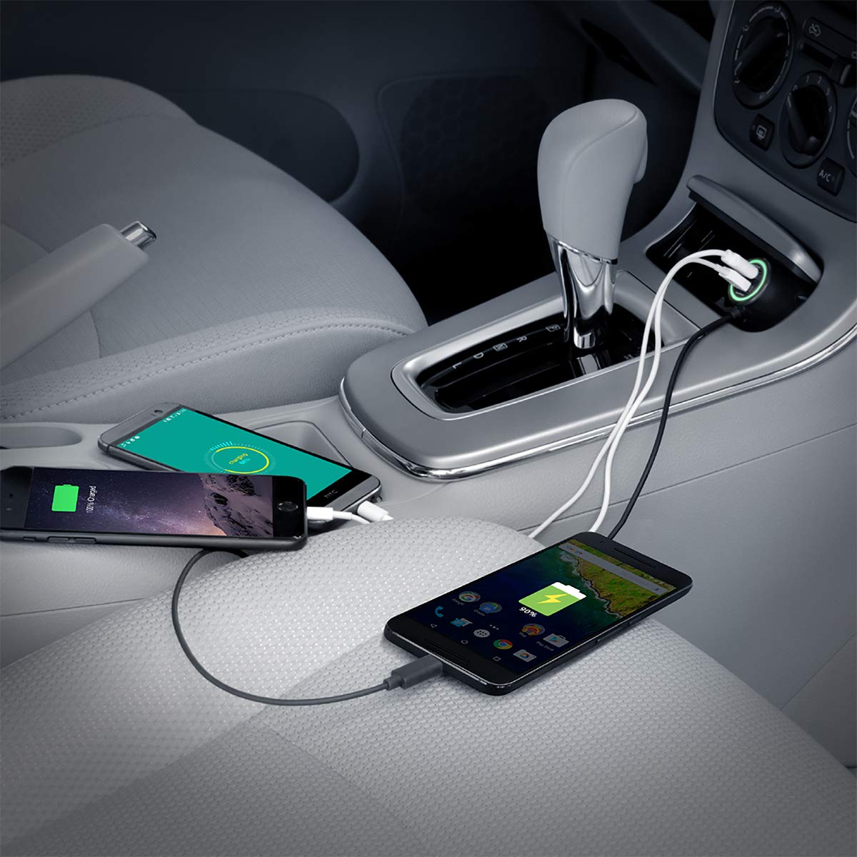 Promate Ultra-Fast 3.4A Dual USB Car Charger, Procharge-C2