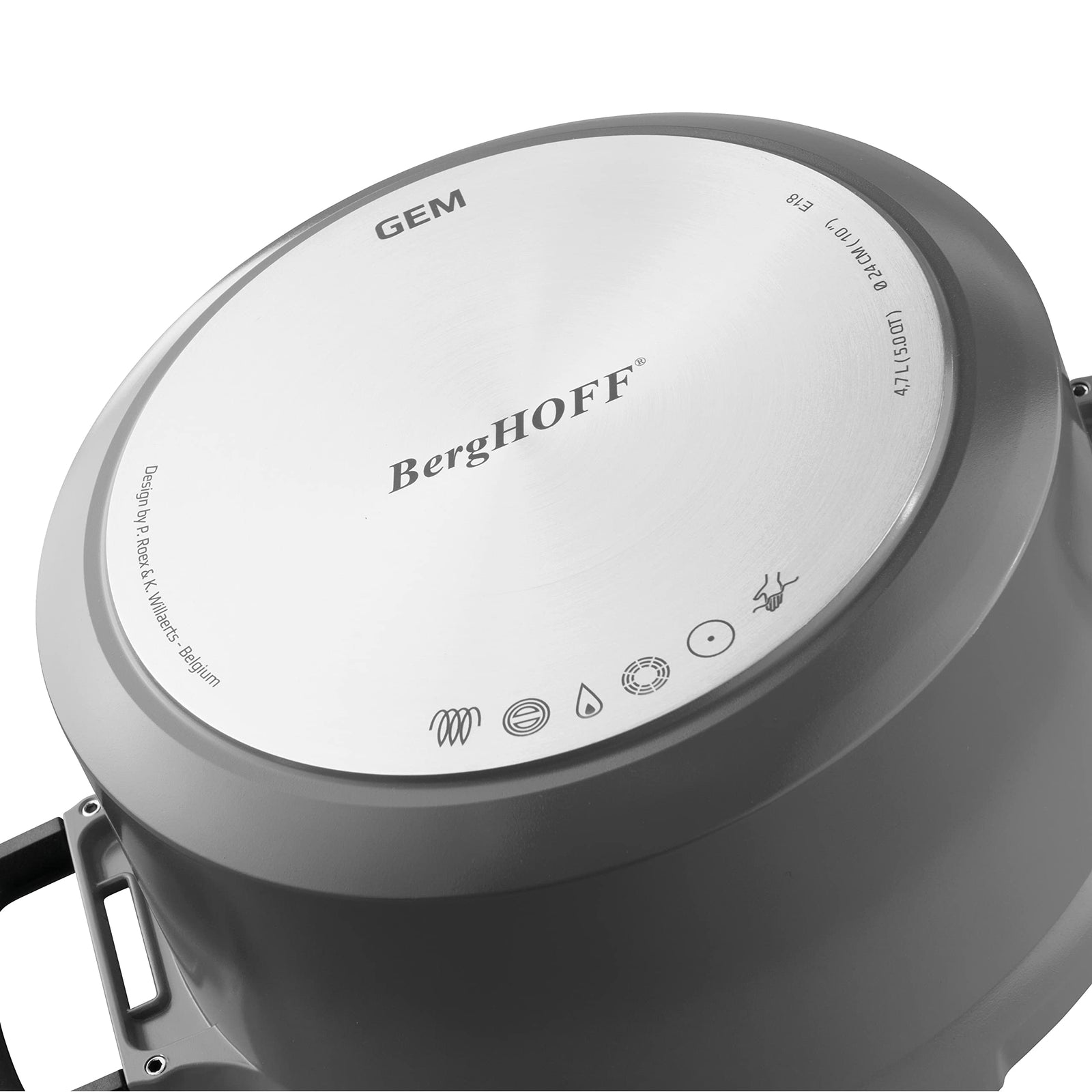 BergHOFF Stay-Cool Covered Casserole, 20 cm, Grey