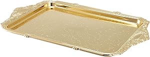 Queen anne oblong tray integral handle gold 4/6458