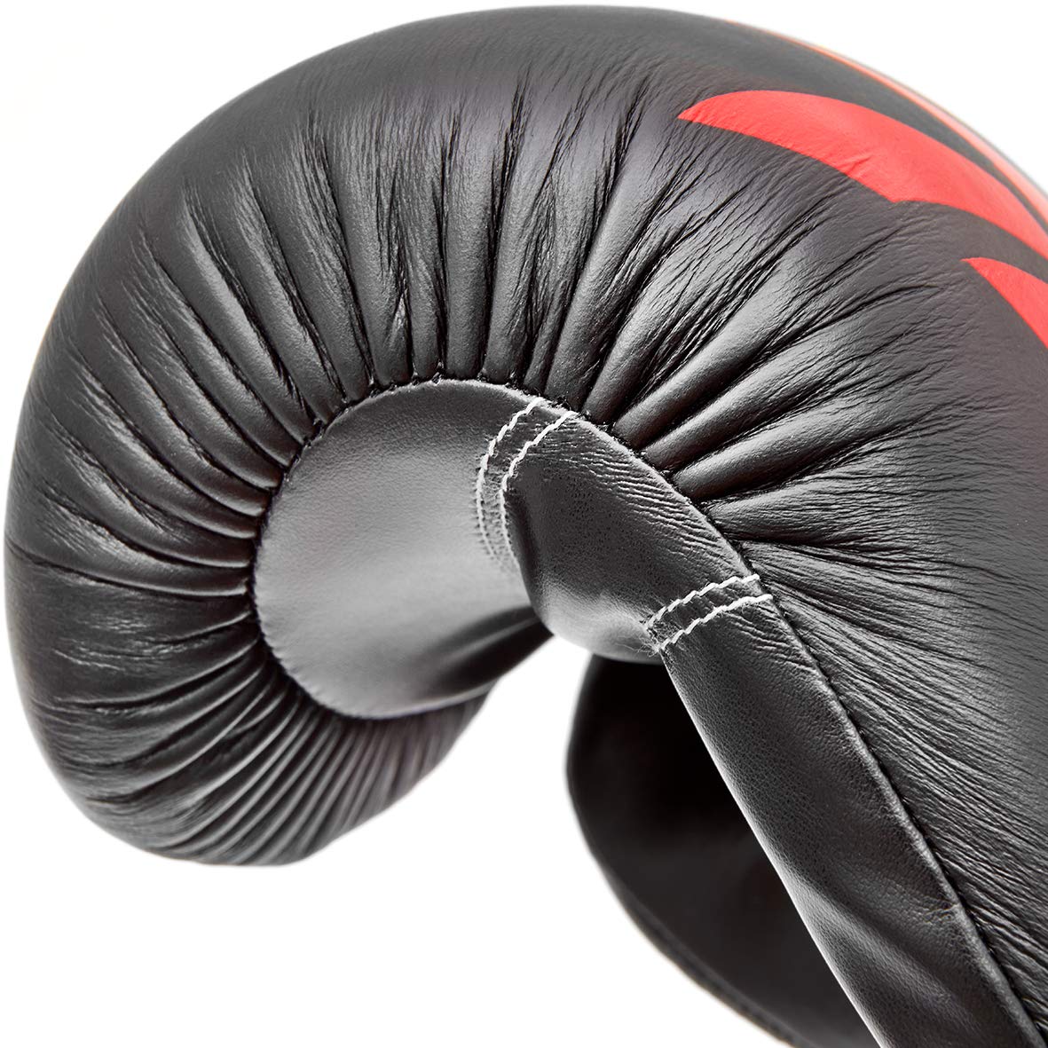 Leather Boxing Gloves - 12Oz Black/Red