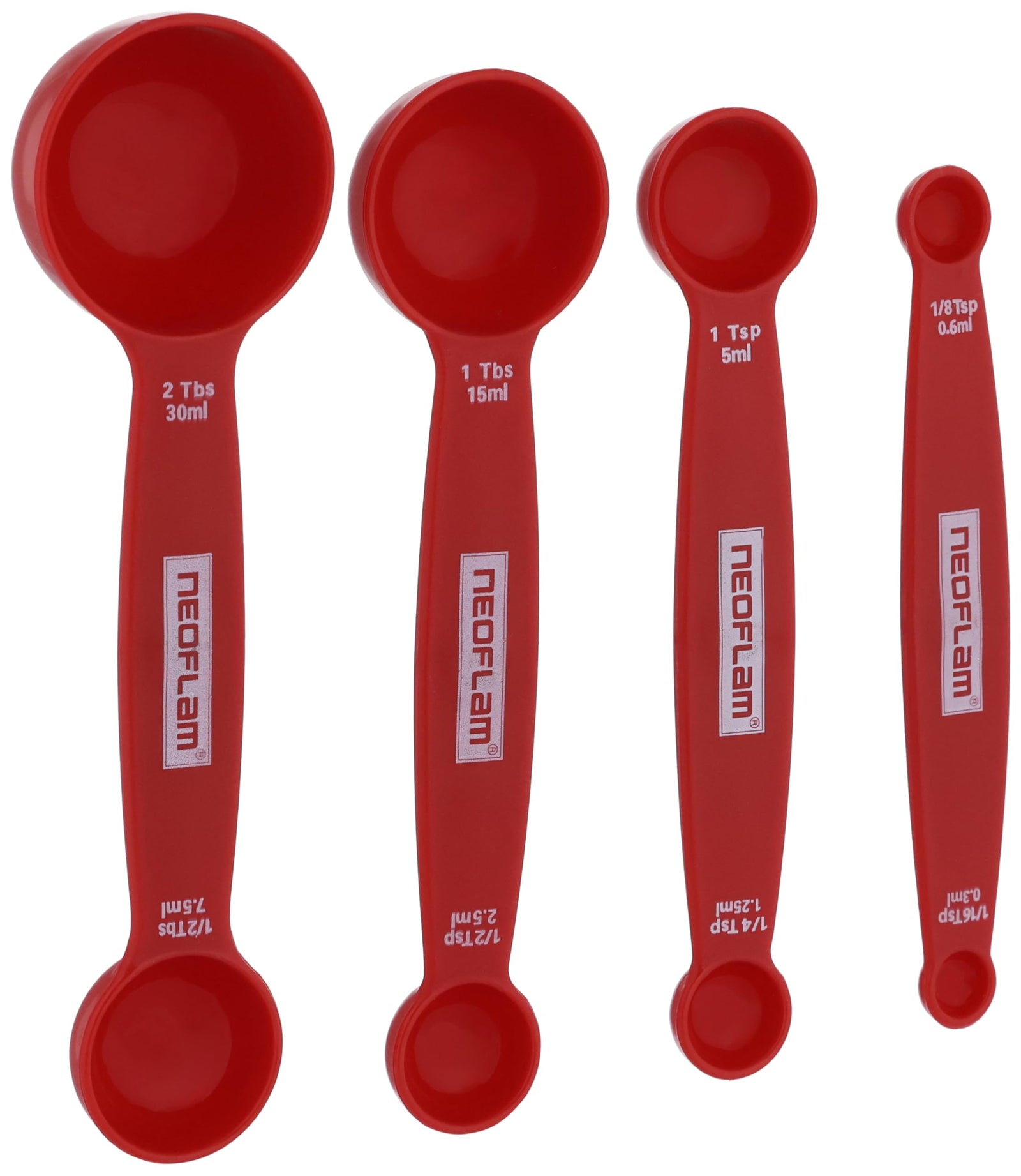 Neoflam 1633/ac20093 measure spoon set of 5-16.5cm pp+magnet