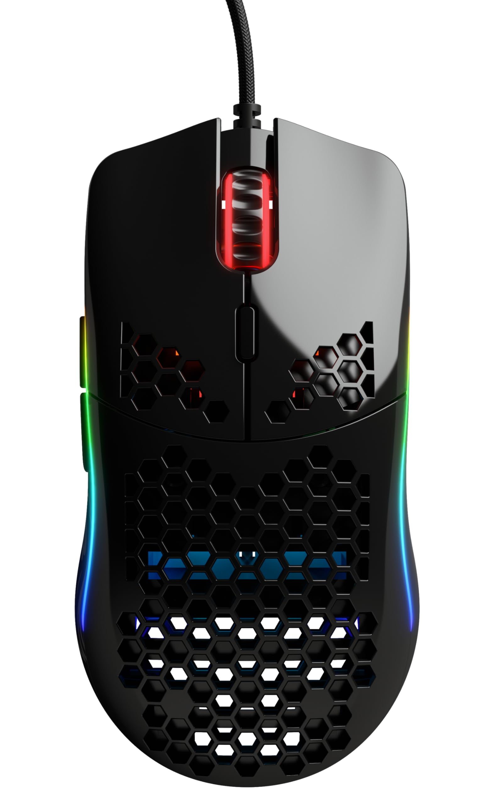 Glorious Gaming Mouse - Model O Minus 58 g Superlight Honeycomb Mouse, Glossy Black Mouse, USB Gaming Mouse