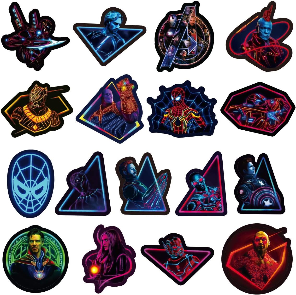 Superhero Stickers 100pcs Marve_l Luminous Stickers for Water Bottle Skateboard Guitar Motorcycle Luggage Waterproof Vinyl Graffiti Stickers