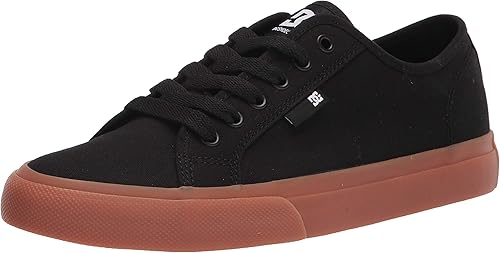 DC Men's Manual Skate Shoe, Black/Gum, 8