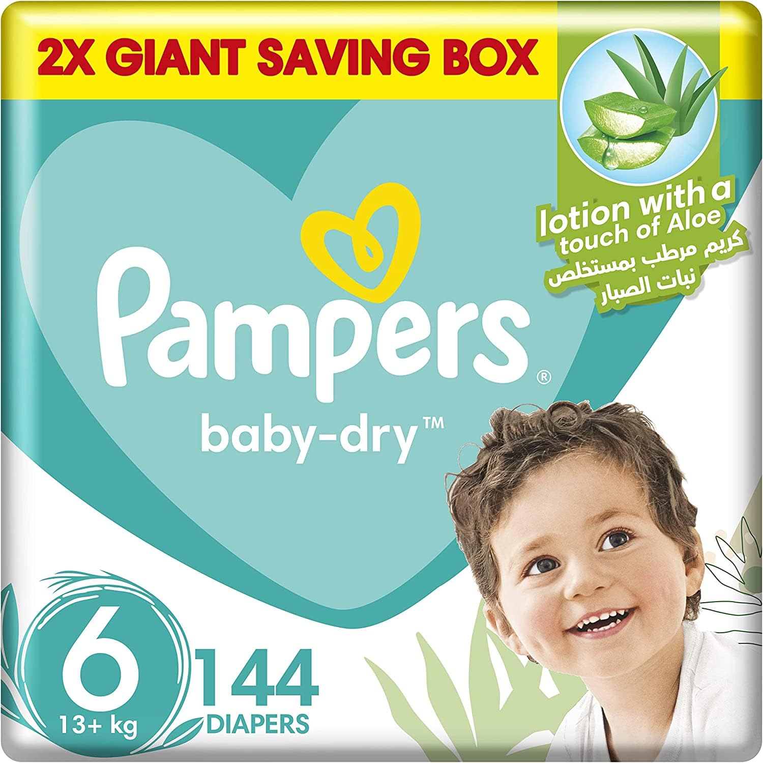 Pampers Premium Care Taped Baby Diapers, Size 6, 13+kg, Unique Softest Absorption for Ultimate Skin Protection, 144 Count