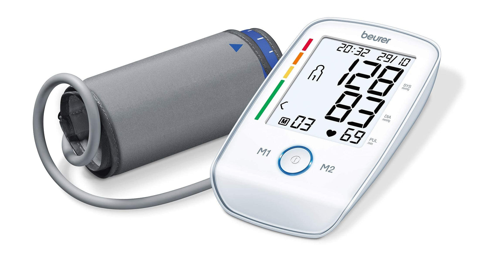 Beurer BM 45 Automatic Blood Pressure Monitor, Clinically Validated, Blood Pressure Machine with Arrhythmia Detection & Colour-Coded Risk Indicator according to WHO standards
