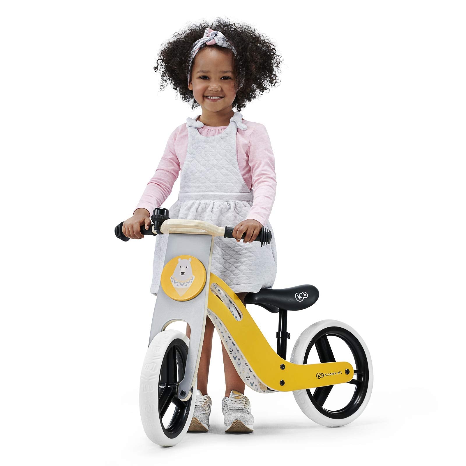 Wooden Balance Bike Uniq, Lightweight Bicycle, Easy Transport, 12 Inches Wheels, With Ajustable Saddle, Accessories, Bell, 2 Handles, For Toddlers, From 2 To 5 Years, To 35 Kg, Turquoise 83 x 54 x 40cm