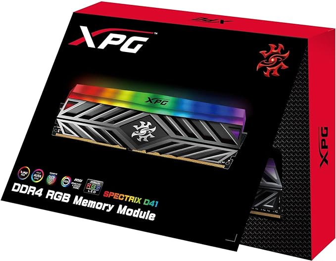 ADATA DIMM DDR4 16GB (2X8GB) 3200MHZ CL16 XPG SPECTRIX D41 LED-RGB BLACK