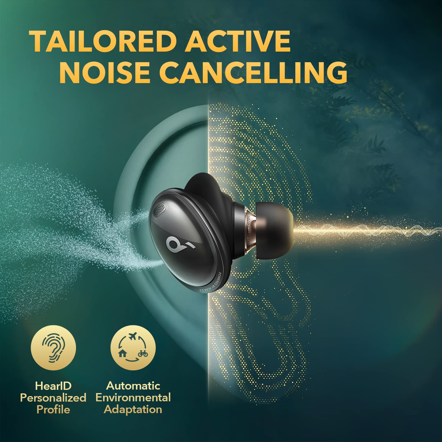 Soundcore by Anker Liberty 3 Pro Noise Cancelling Earbuds, True Wireless Earbuds with ACAA 2.0, HearID ANC Bluetooth Earphones, Fusion Comfort, Hi-Res Audio Wireless, 6 Mics for Calls, 32H Playtime