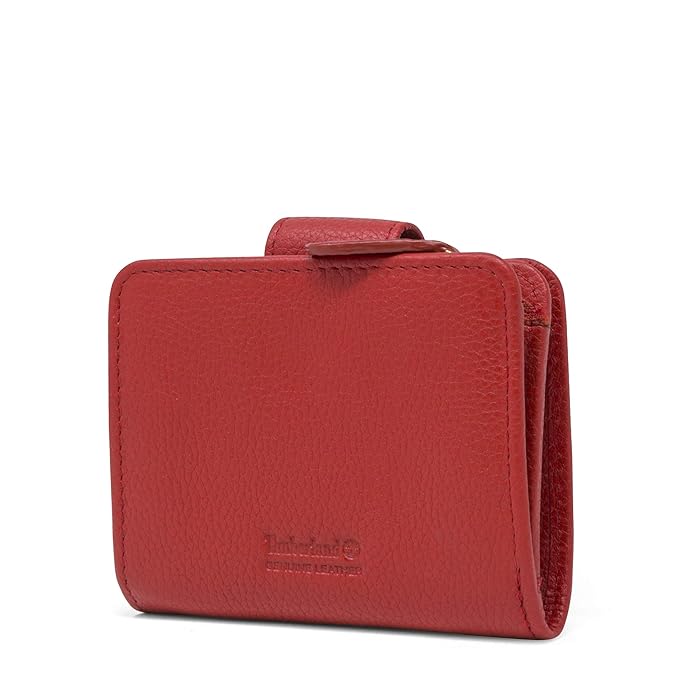 Timberland womens Leather Rfid Small Indexer Wallet Billfold, Red, One Size