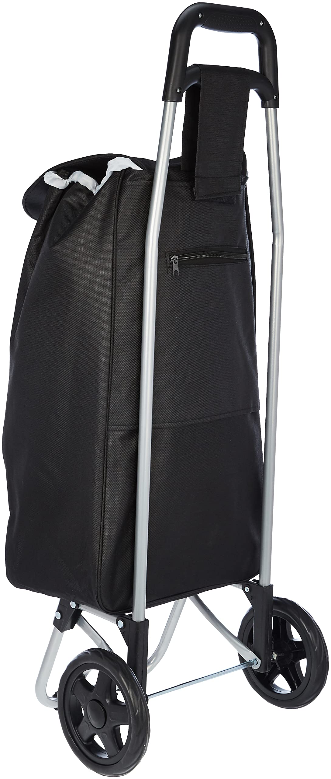 feelings Folding Essential Shopping Trolley | Fabric Luggage Bag with Wheels | Shopping Cart | Shopping Trolley with Wheels | Portable Trolley | Foldable Shopping Bag, Black