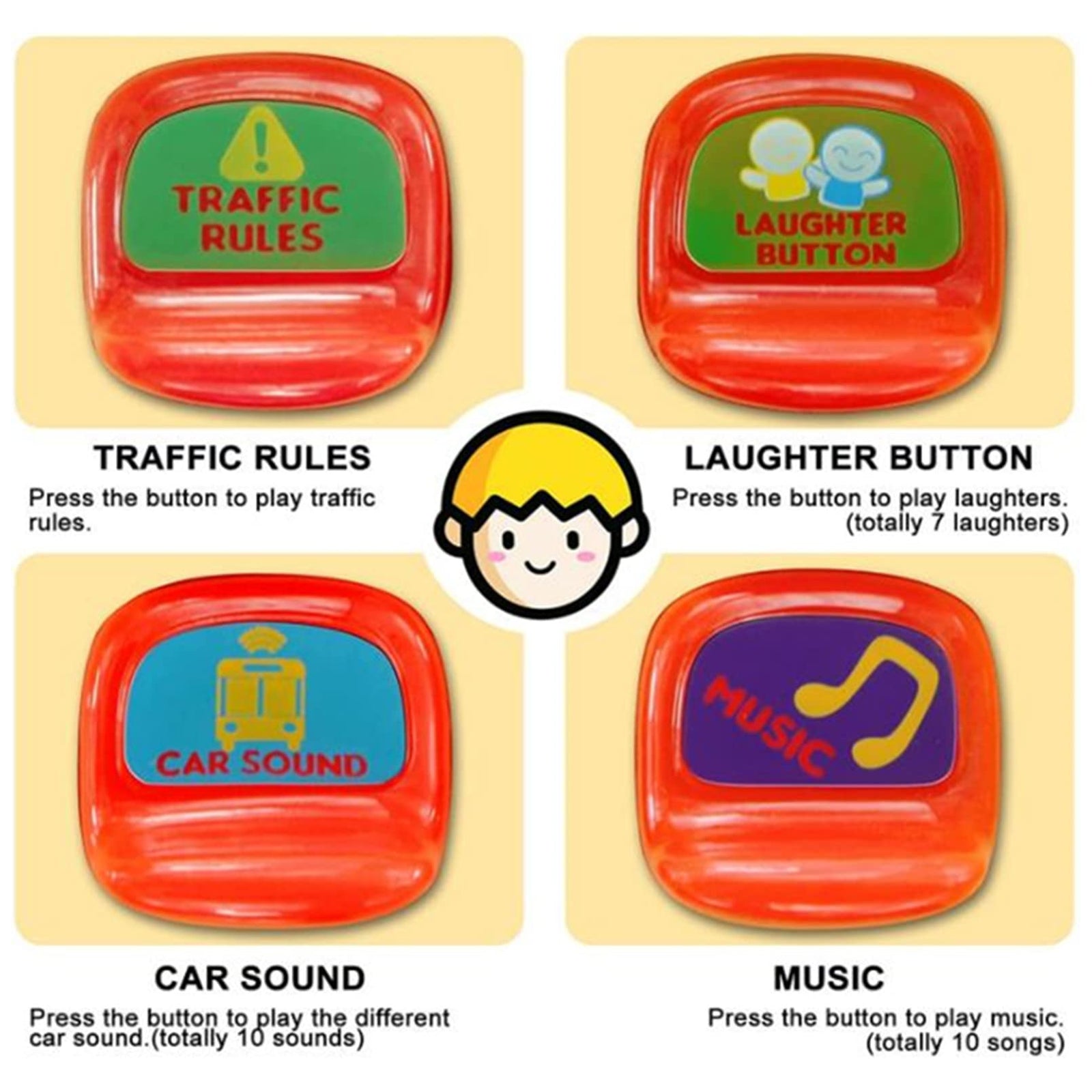 School Bus Toy with Sound and Light Simulation Steering Wheel Gear Toy Musical School Bus Toy for Toddler, Educational Bus Driving Toy Multifunction Preschool Gift Children Boy Girl Toy (Yellow)