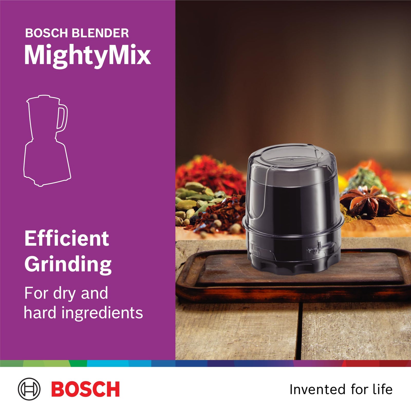 Bosch Blender 600 W Stirring Machine, 1500 ml Food Capacity, with Smoothie Filter and Grinder, German Engineering, Mightymixx