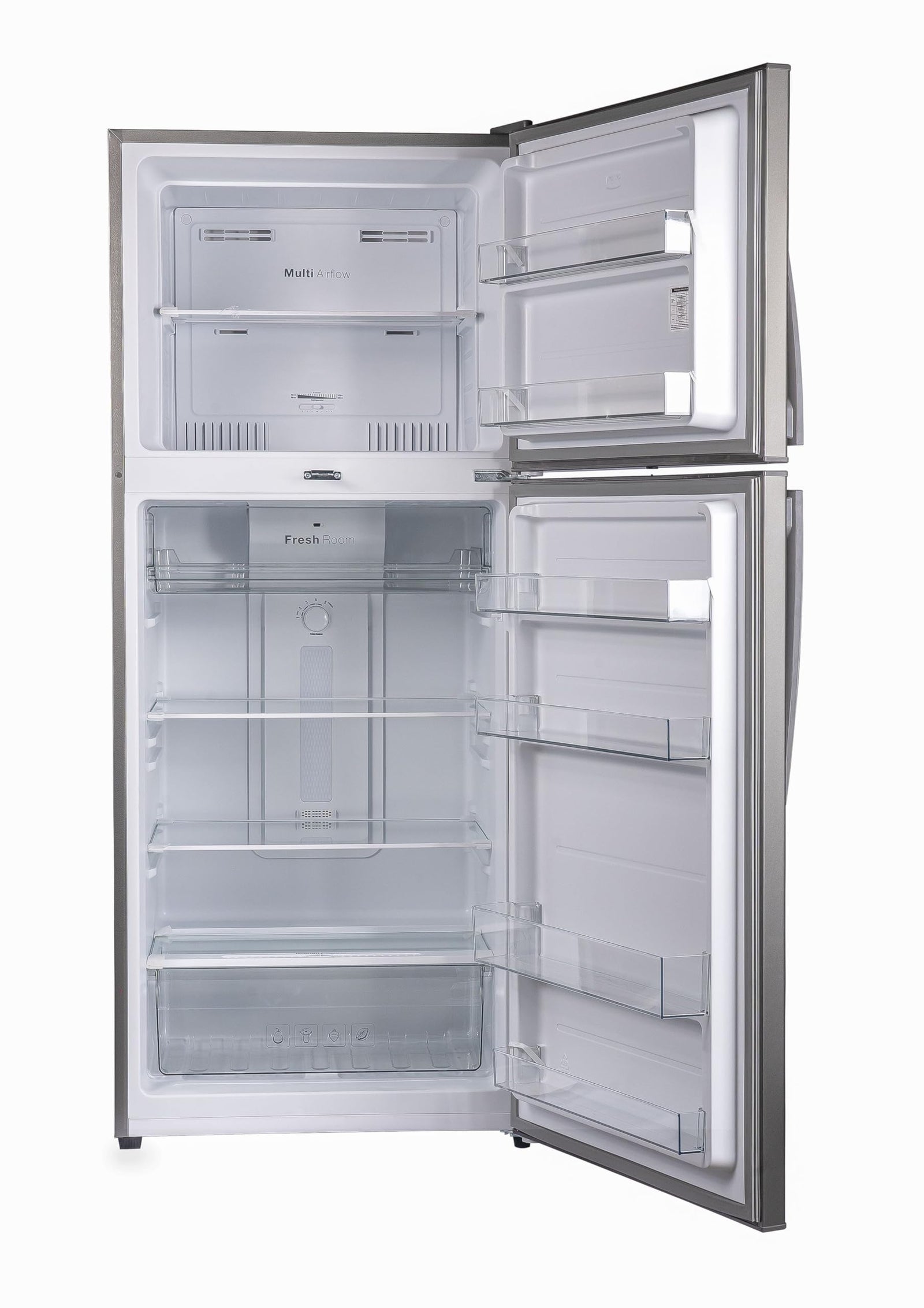 AKAI 500 Liters Double Door Refrigerator with NO FROST Fridge Freezer with Glass Shelves, LED Light Inside, Digital Control, Fast Freezing, 4 Star ESMA Rated, Titanium Finish, RFMA-S500WTA-NEW MODEL