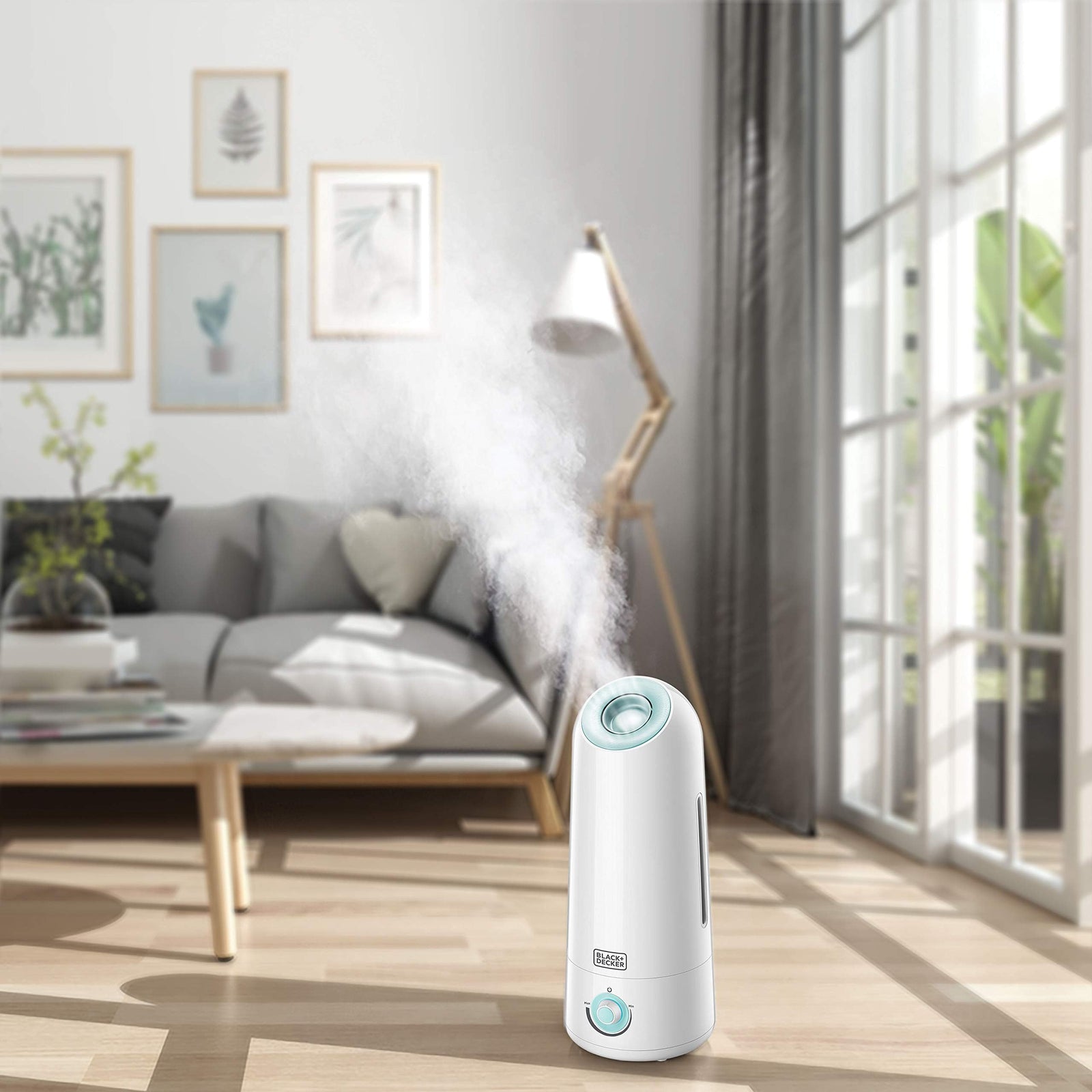 Black & Decker Air Humidifier – 25W, 5L Capacity, Ultrasonic System with Mist Control, Auto Shutoff, and Water Indicator (Model: HM5000-B5)