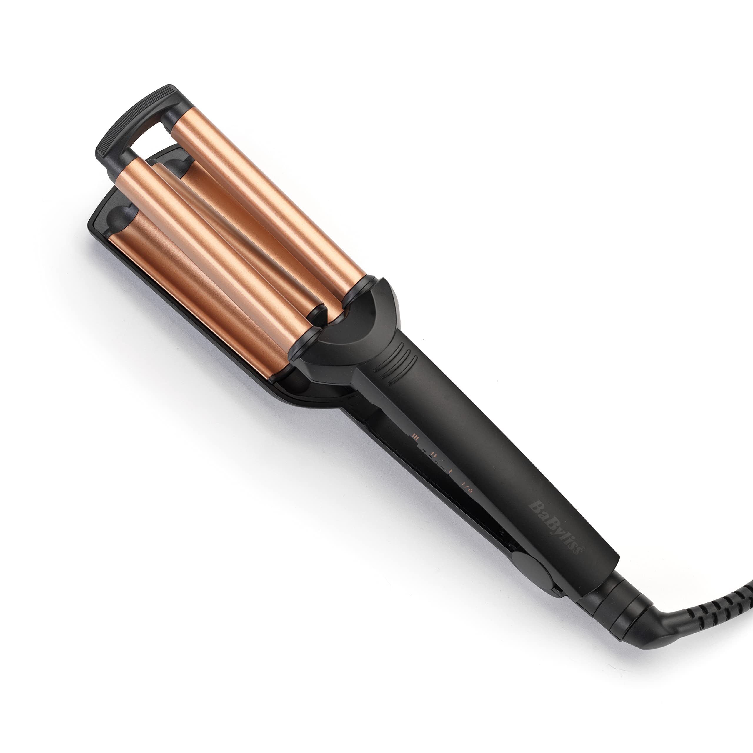 BaByliss Deep Waves Styler, 360-degree Swivel Cord For Ease Of Use, Floating Plates For Even Heat Distribution, Long-lasting Styling Results & Ceramic Heating Technology, 2447CUPSDE (Black)