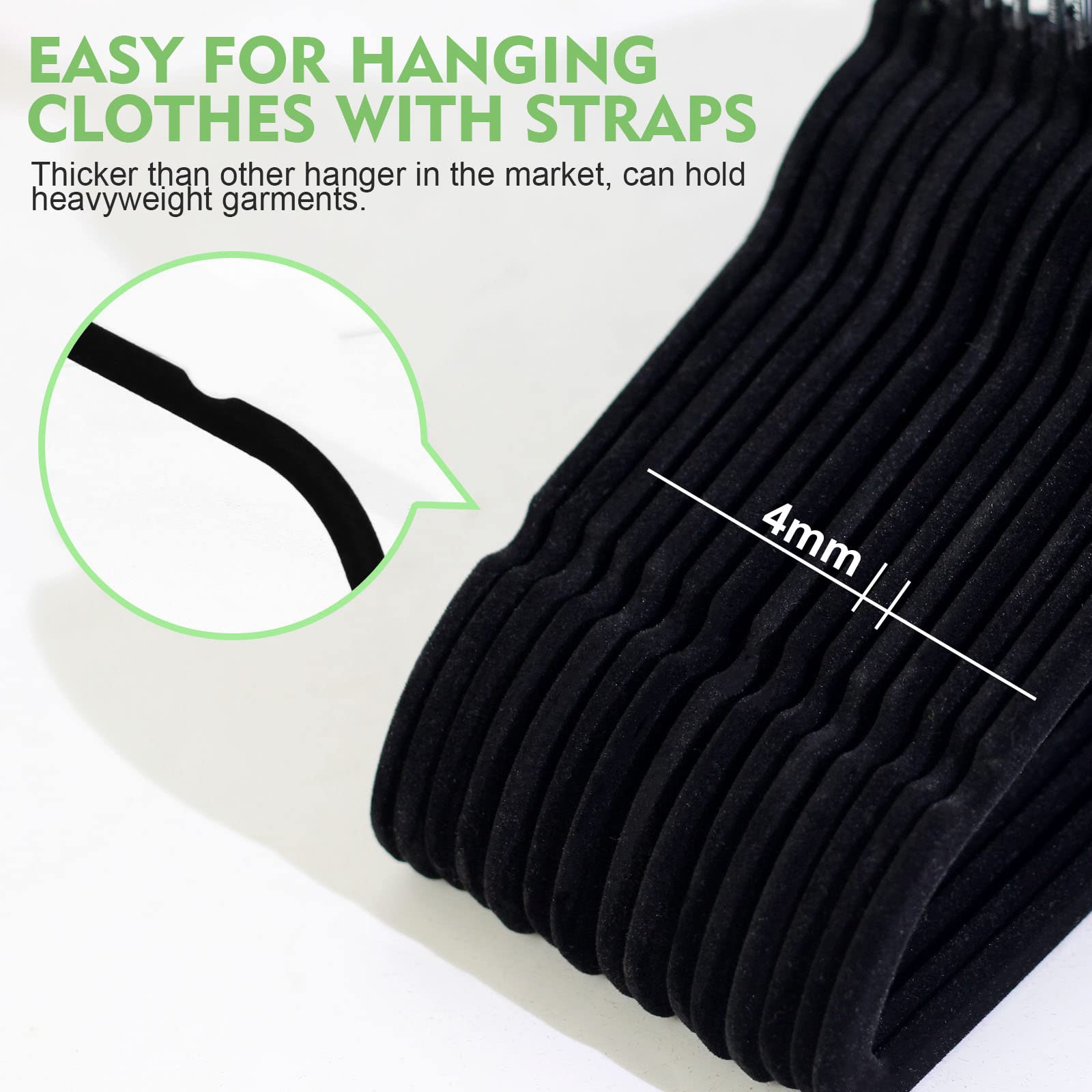 SKY-TOUCH 30Pcs Non-Slip Velvet Kids Hangers, Premium Baby Clothes Hangers with 360 Chrome Swivel Hook, Non Slip Toddler Hangers for Kids and Children Clothes Space saving (Black)