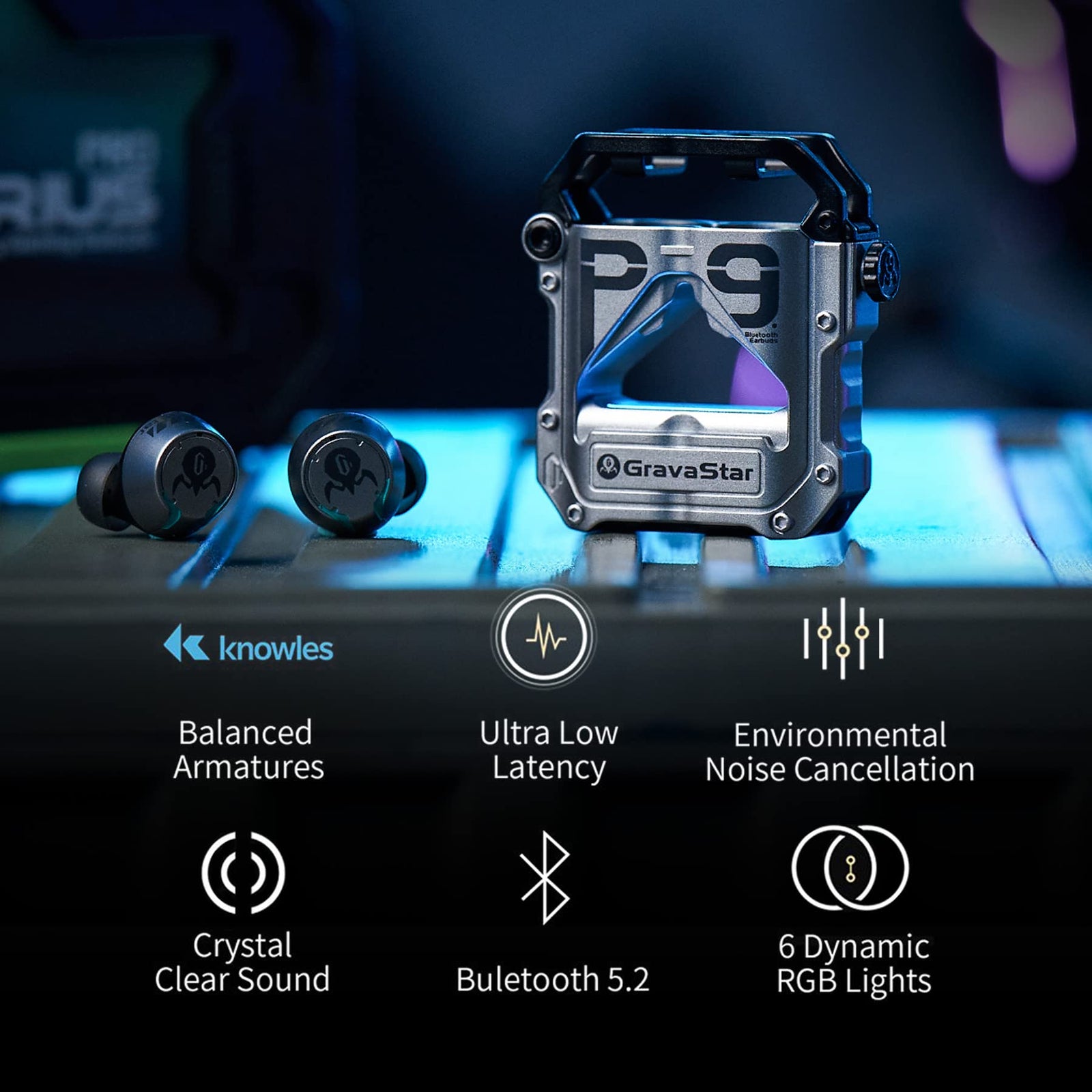 Gravastar P9_Grn Tws Pro Wireless Earbuds Neon Green