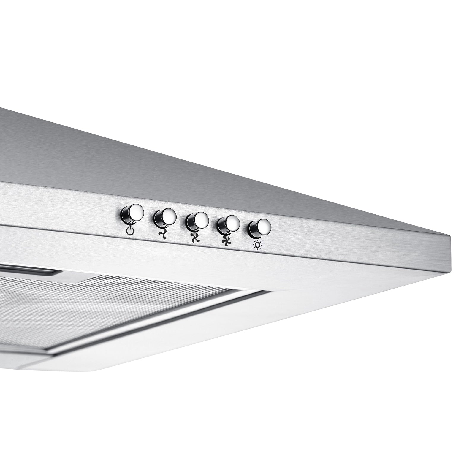Genric Cooker Hoods 60Cm Stainless Steel Chimney Range Hood 600Mm Recirculating Duct Kitchen Ventilation Extractor Fan with Grease Aluminum Filters Silver
