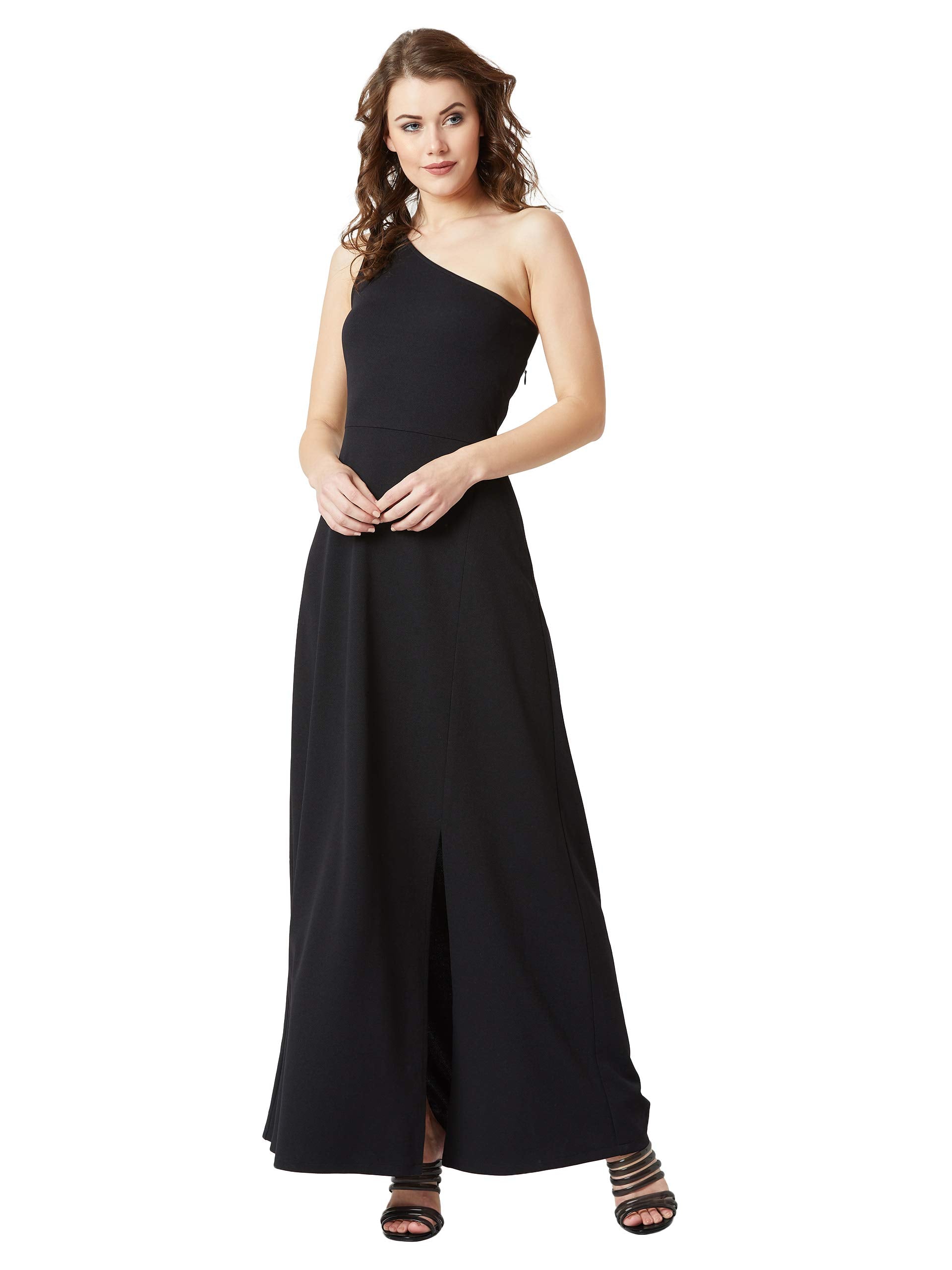 Miss Olive Women's Crepe A-Line Maxi Dress