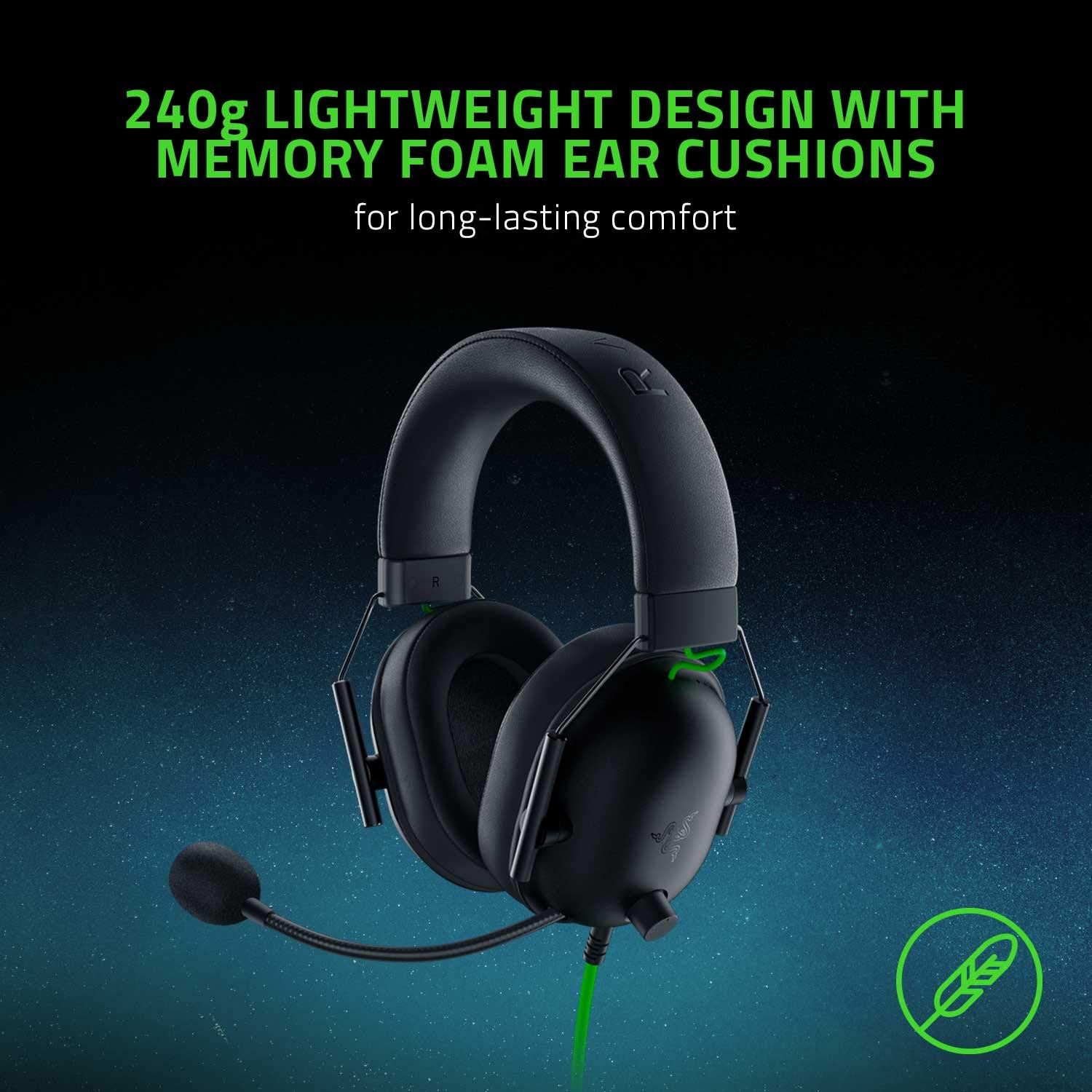 Razer BlackShark V2 X Gaming Headset – 7.1 Surround Sound, 50mm Drivers, Memory Foam Cushions for Multi-Platform Use