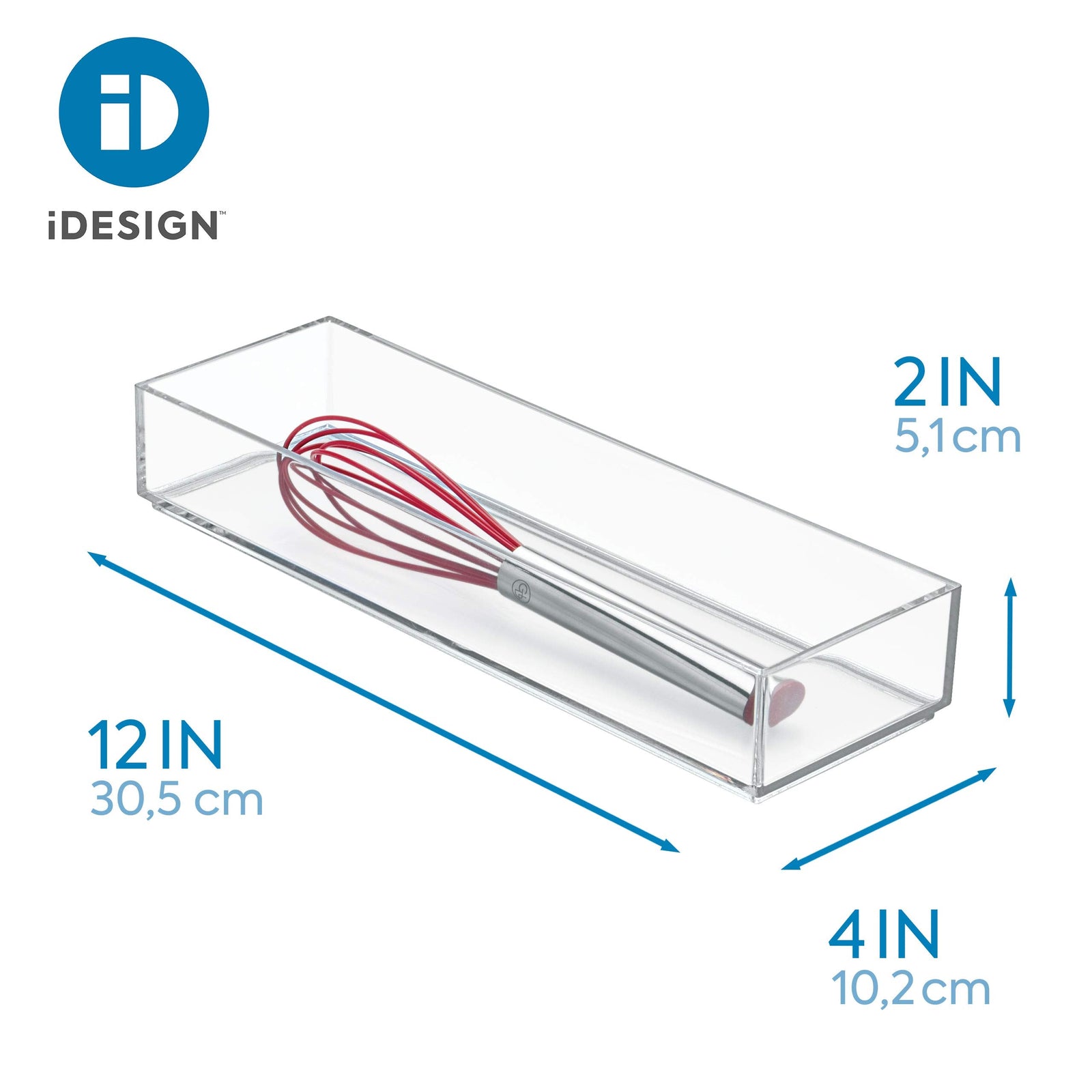 Idesign Clarity Plastic Drawer Organizer, Storage Container For Silverware, Utensils, Kitchen Gadgets In Pantry, Cabinets, Countertops, 4