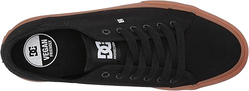 DC Men's Manual Skate Shoe, Black/Gum, 8