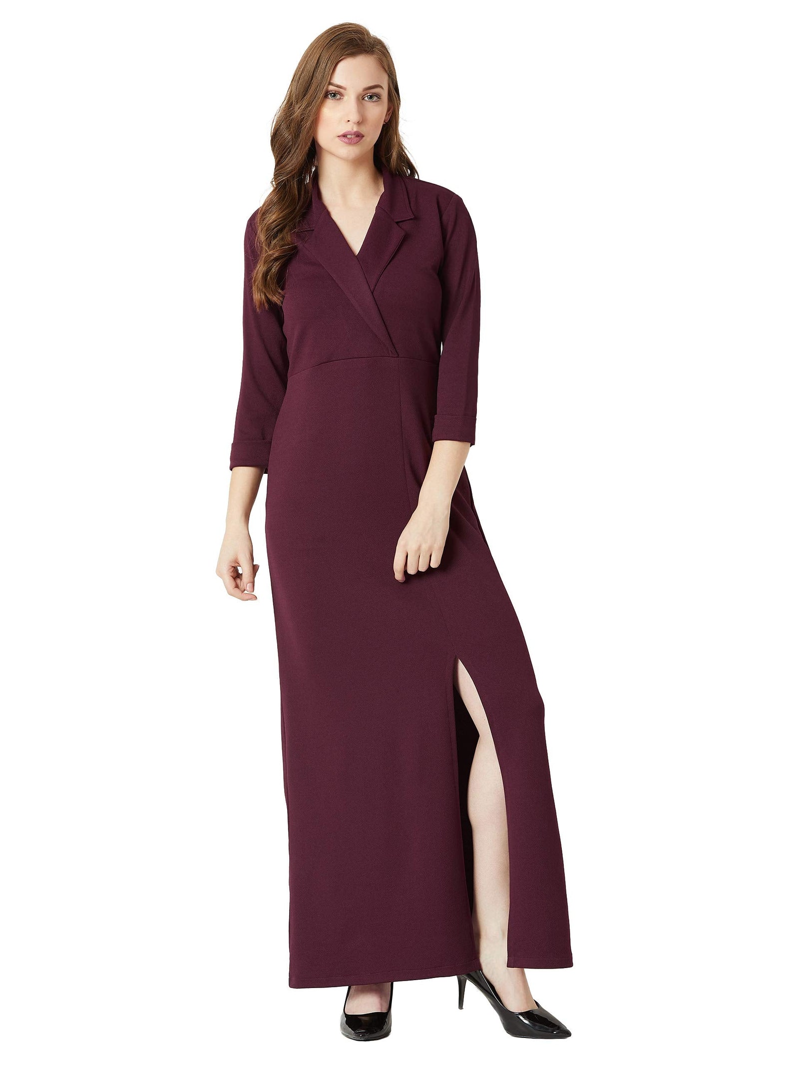 Miss Olive Women's Crepe A-line Maxi Dress