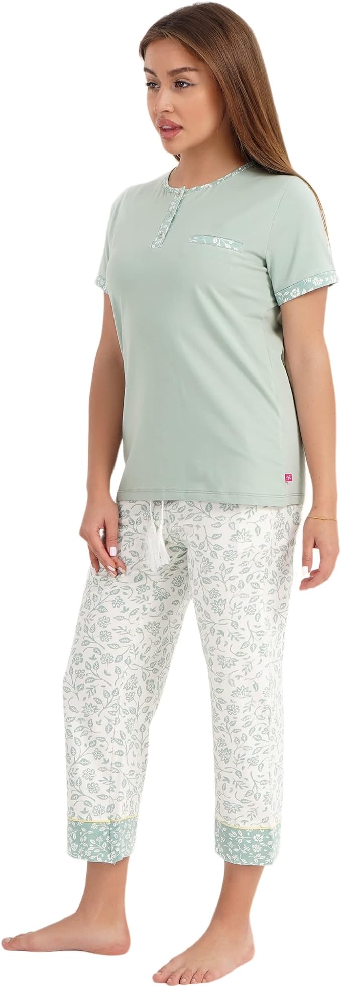 Carina Womens 53428 Pajama Set (pack of 2) ,  Light Mint