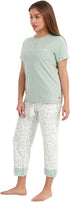 Carina Womens 53428 Pajama Set (pack of 2) ,  Light Mint