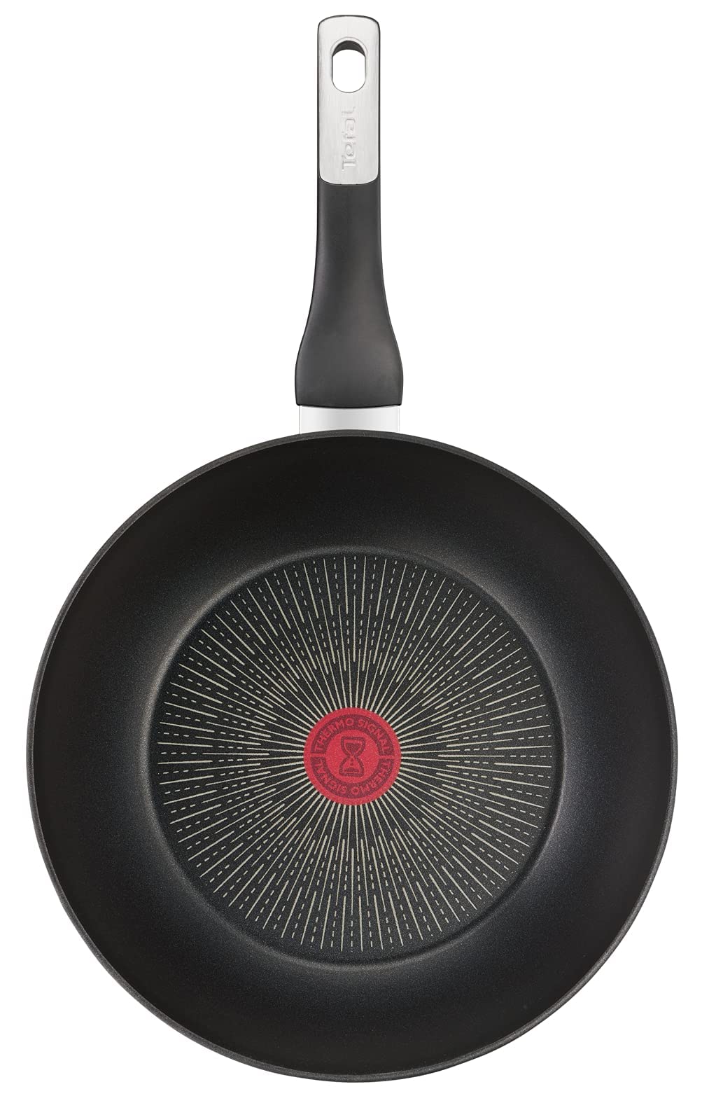 TEFAL UNLIMITED wok frypan 28 cm scratch resistance  easy cleaning  safe non stick coating thermo signal healthy cooking perfect searing made in France, Induction G2551902