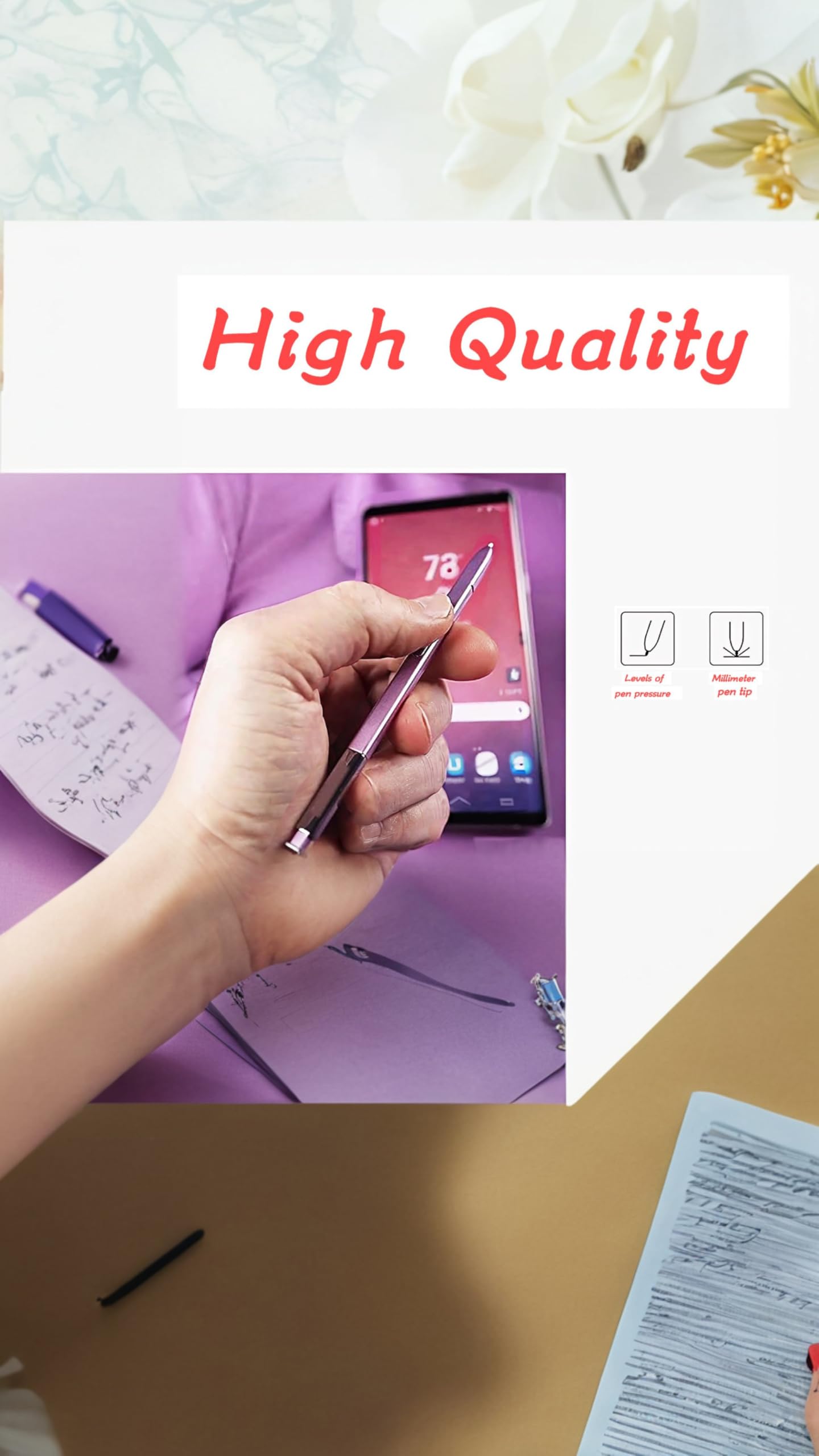 Compatible for Samsung NOTE9 Stylus Pen | S-Pen Compatible | Electromagnetic & Capacitive Touch for Precise Control
