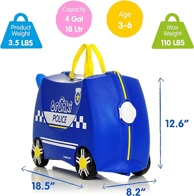 Trunki Percy Police Carride-On Suitcase And Carry-On Luggage