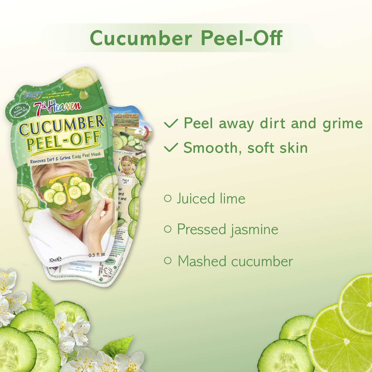 7th Heaven Cucumber Easy Peel-Off Face Mask To Remove Dirt And Grime