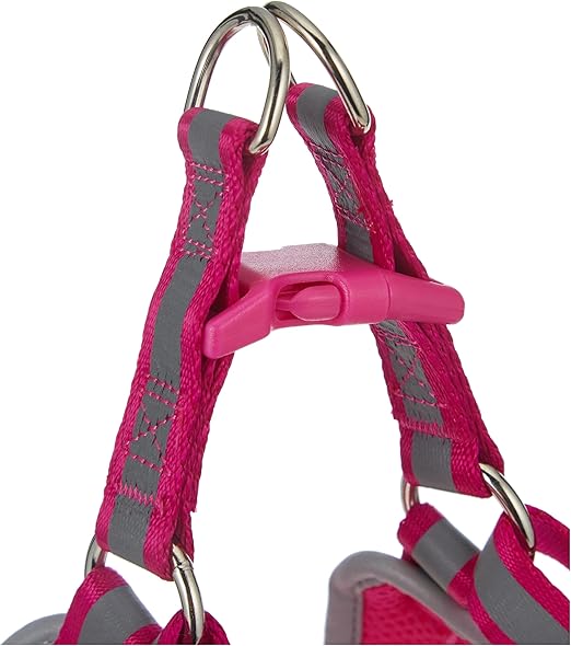 Fida Reflective TQ Adjustable Dog Harness, Lightweight Soft Mesh Medium Pink