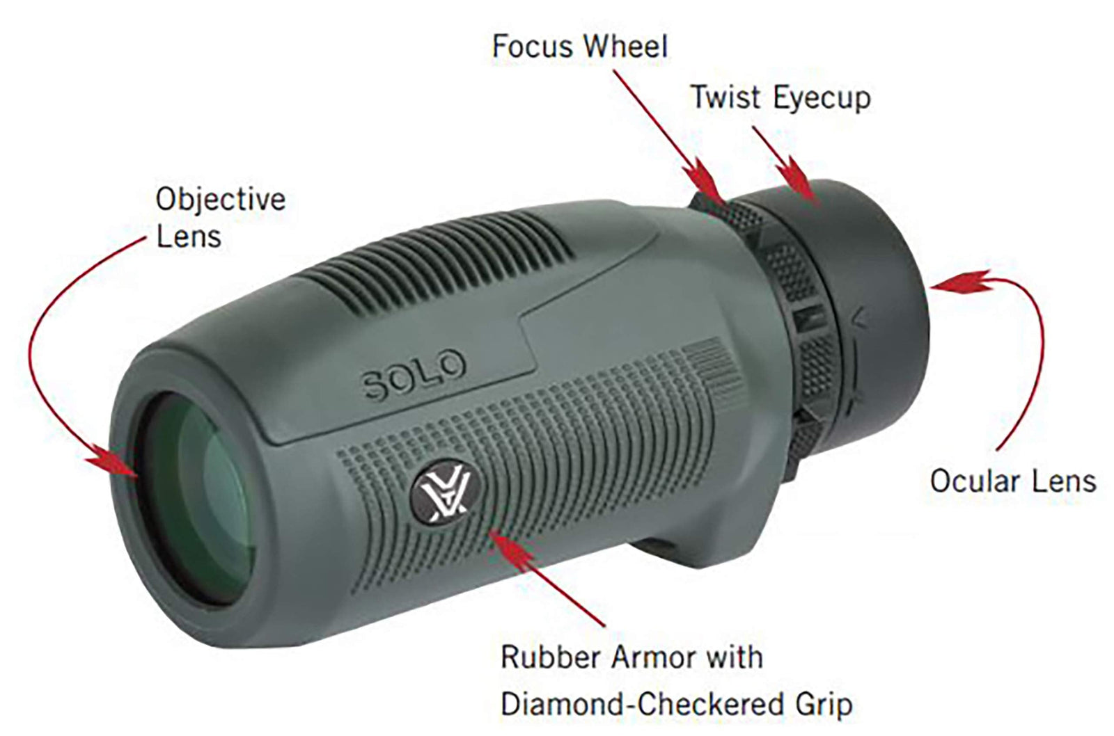 Vortex Solo 8x25 Monocular, Black