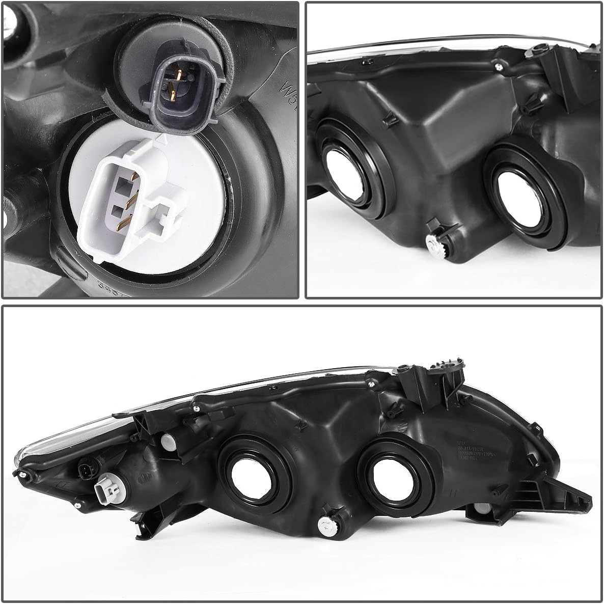 DNA MOTORING HL-OH-TCOR11-CH-AM Chrome Housing Amber Corner Headlights Replacement For 11-13 Corolla Sedan