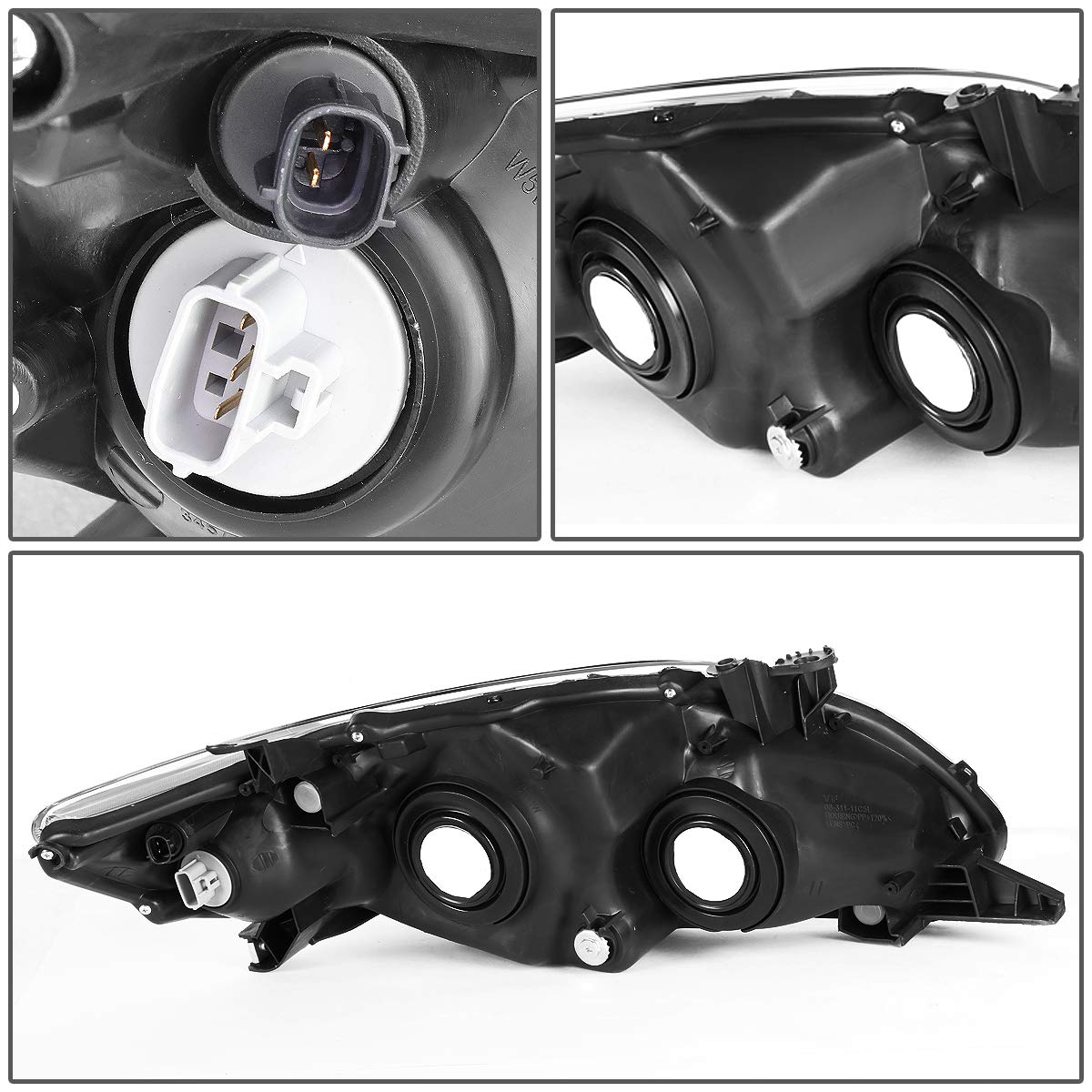 DNA MOTORING HL-OH-TCOR11-CH-AM Chrome Housing Amber Corner Headlights Replacement For 11-13 Corolla Sedan