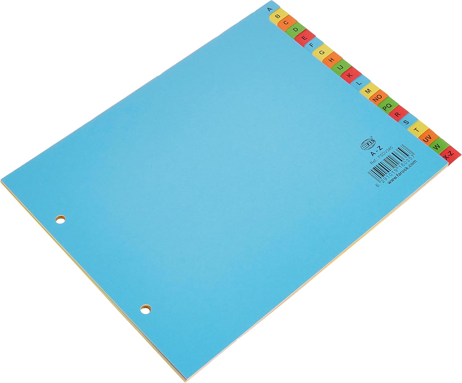 FIS FSDV345 Card Divider, 160 Gsm, A-Z English, A5 Size, Blue