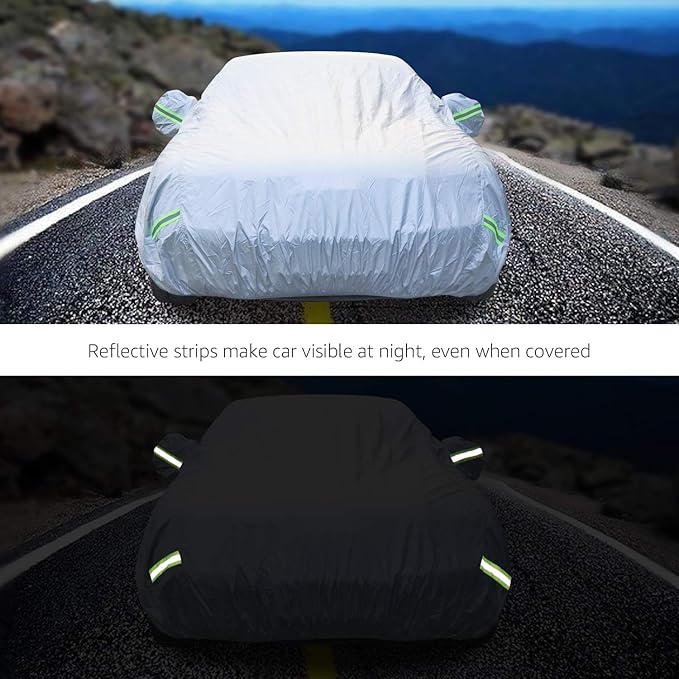 Silver Weatherproof Car Cover - PEVA with Cotton, Sedans up to 4.06 M
