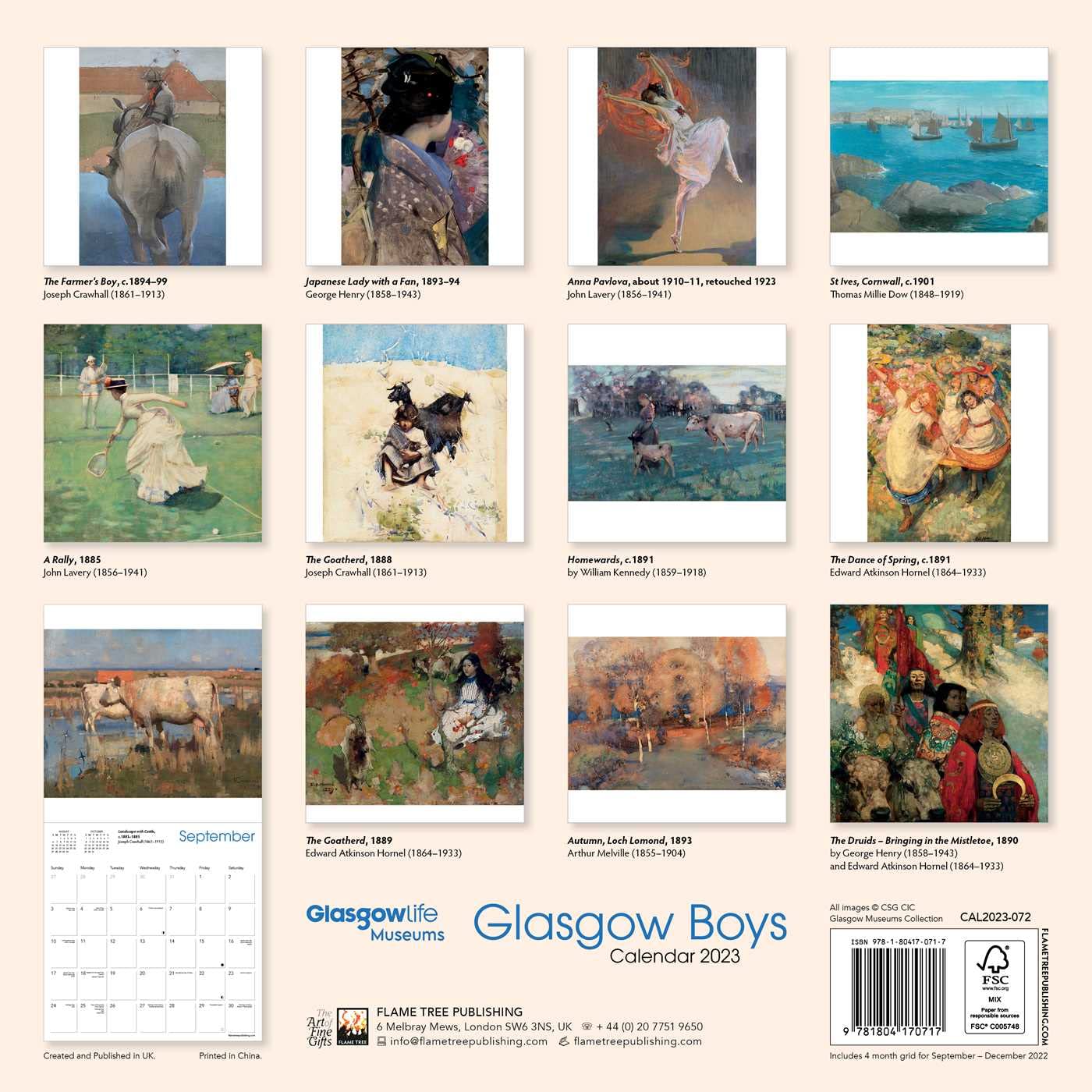 Glasgow Museums: Glasgow Boys Wall Calendar 2023 (Art Calendar)