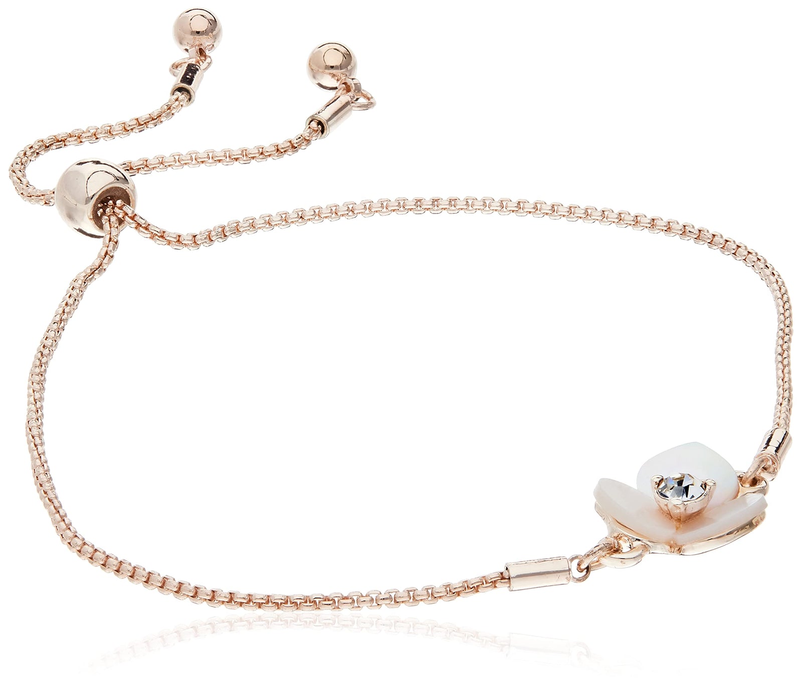 Buckley London Women's Mop Flower Bracelet, Rose Gold