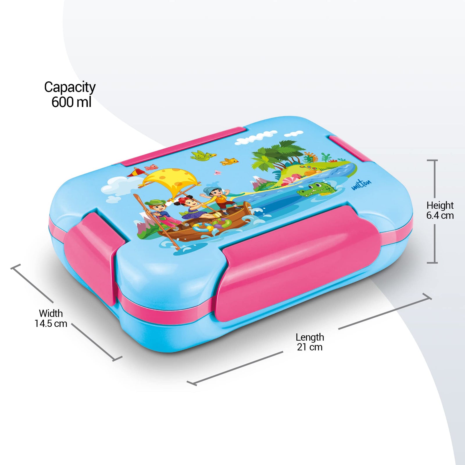 MILTON More Meal Insulated Small Tiffin Box, 600 ml, with Inner Stainless Steel Container, 120 ml and Spoon| Food Grade | Inside Steel | School | Kids | Easy to Carry| Multicolor