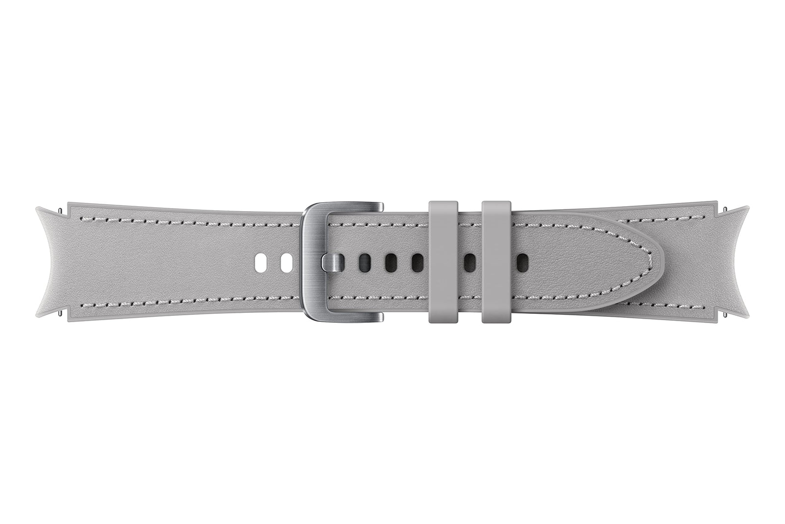 Samsung Hybrid Leather Watch Strap - Official 20mm Band for Galaxy Watches - S/M - Silver
