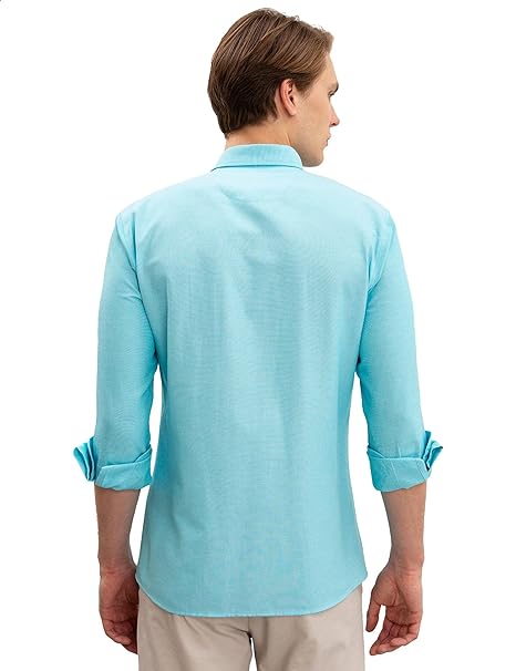 U.S. POLO ASSN. Embroidered Logo Long Sleeves Solid Button-Down Shirt for