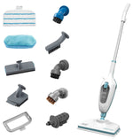 Black & Decker 1300W 10-in-1 Electric Steam Mop with 10 Attachments - White - Model FSMH13E10-B5