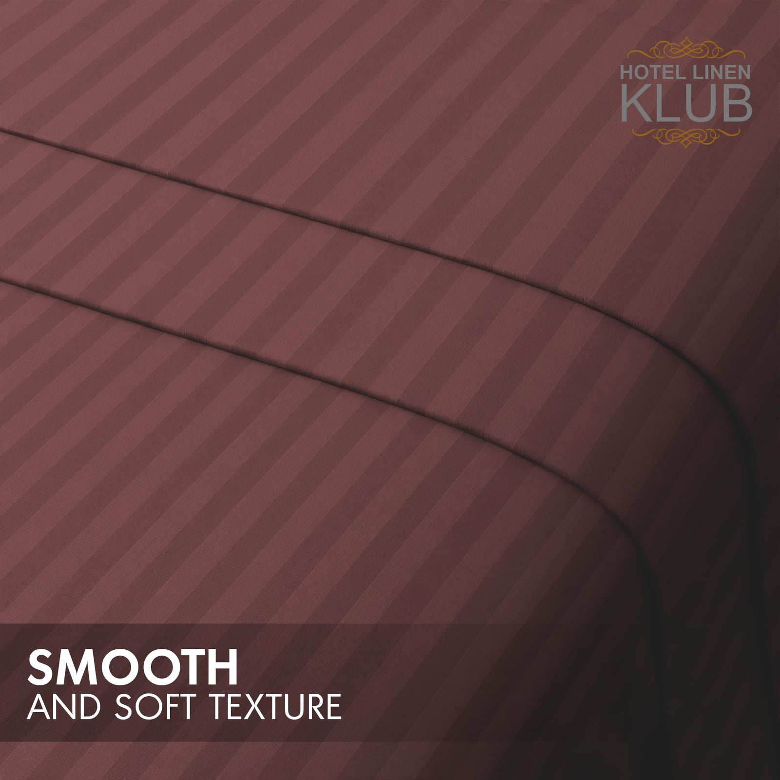 Hotel Linen Klub Striped Microfiber Fitted Sheet Set - Double (120 x 200 cm) + 2 Pillowcases (50 x 75 cm), Premium Durable Quality, Deep Pocket for a Perfect Fit, Chocolate