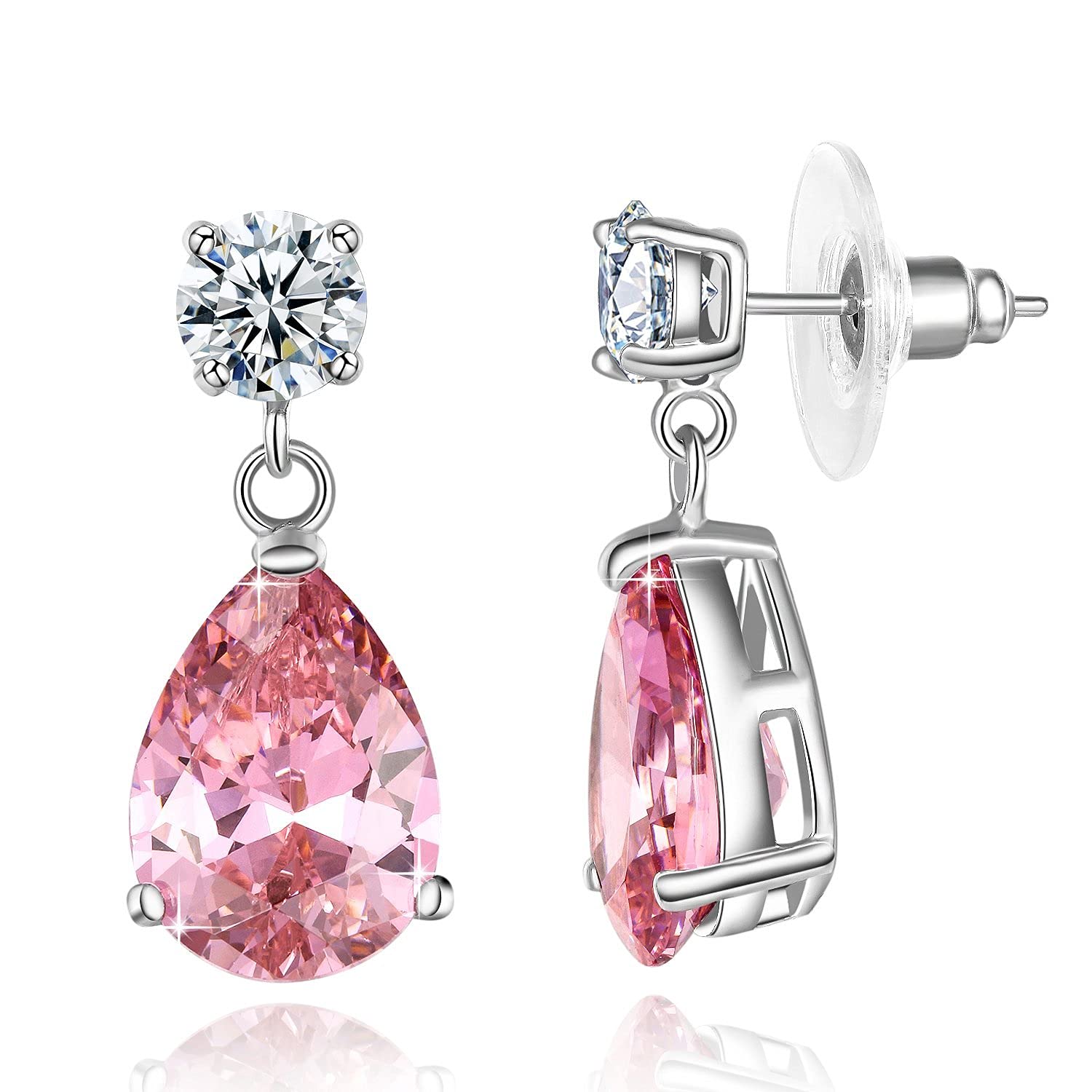 Yellow Chimes Pink Beauty A5 Grade Crystal Earrings For Women & Girls (Ycswer-435-Pk-Fba)
